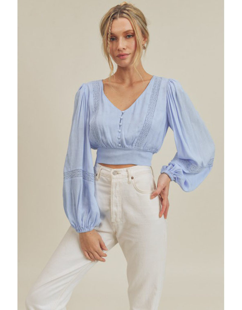Lush Button Front Crop Top