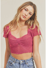 Lush Raspberry Crochet Crop Top