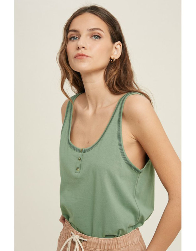 Wishlist Cotton Henley Tank