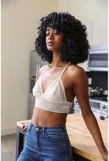 Leto Accessories Ribbed Lace Racerback Bralette