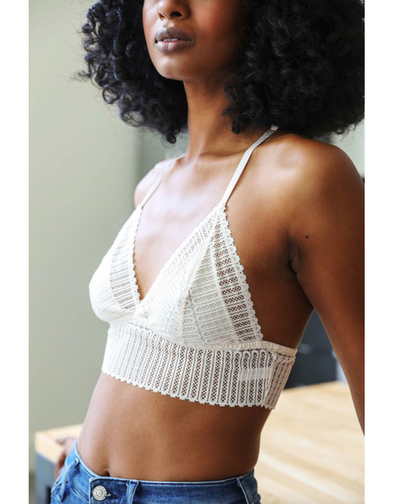 Leto Accessories Ribbed Lace Racerback Bralette