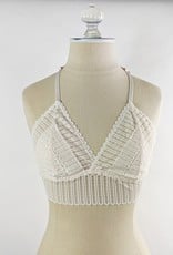 Leto Accessories Ribbed Lace Racerback Bralette