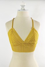 Leto Accessories Ribbed Lace Racerback Bralette