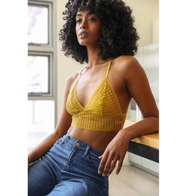 Leto Accessories Ribbed Lace Racerback Bralette