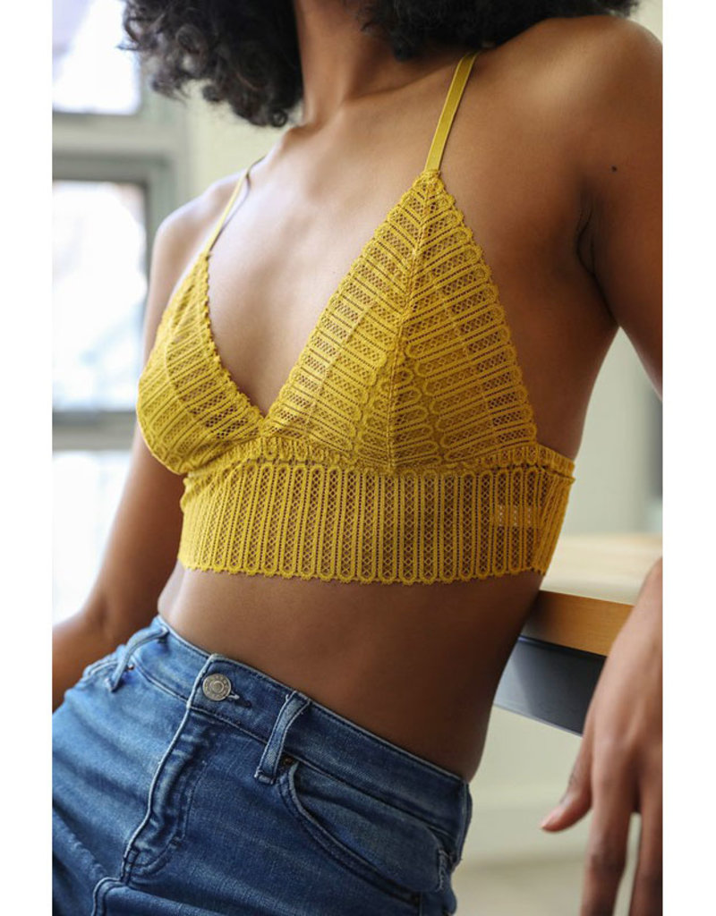 Leto Accessories Ribbed Lace Racerback Bralette