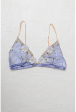 Leto Accessories Floral Embroidered Mesh Bralette