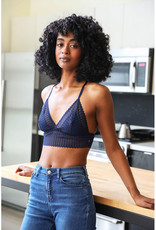 Leto Accessories Ribbed Lace Racerback Bralette