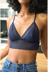 Leto Accessories Ribbed Lace Racerback Bralette