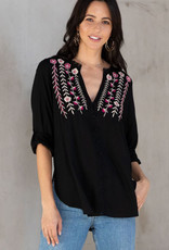 Lovestitch Floral Embroidered Flowy Top