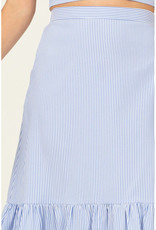 Hyfve Blue Stripe Ruffle Hem Skirt