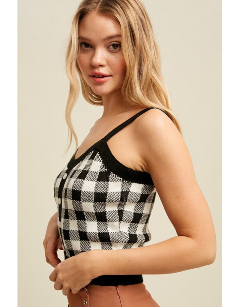 Listicle Gingham Sweater Tank