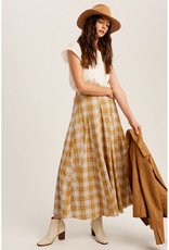 Listicle Plaid Cotton Maxi Skirt