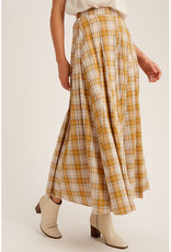 Listicle Plaid Cotton Maxi Skirt