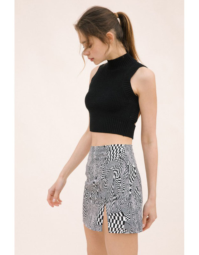 Storia Checker Swirl Mini Skirt