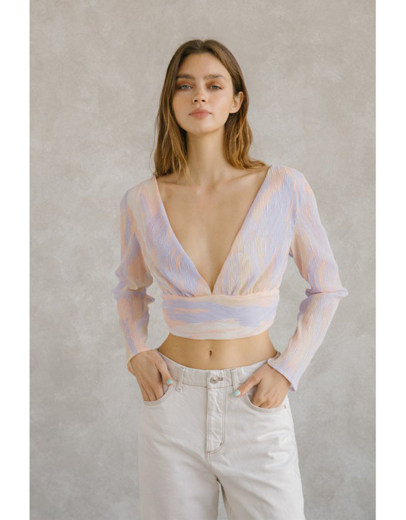 Storia Pastel Crepe Cropped Top