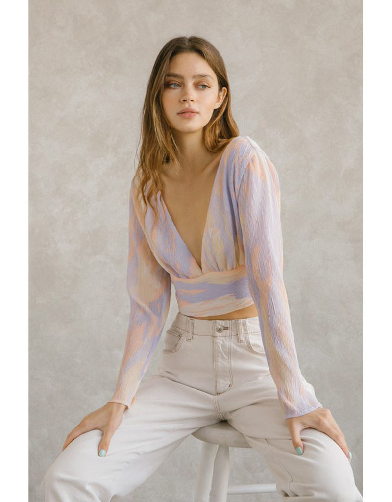 Storia Pastel Crepe Cropped Top