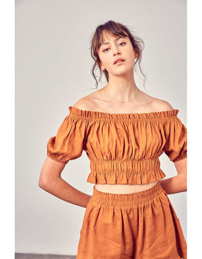 Miou Muse Off Shoulder Cropped Top