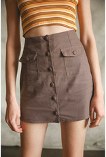 Listicle Button Mini Skirt