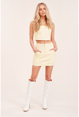 Listicle Dusty Yellow Crop Top & Mini Skirt Set