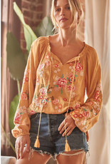Andree Marigold Embroidered Top