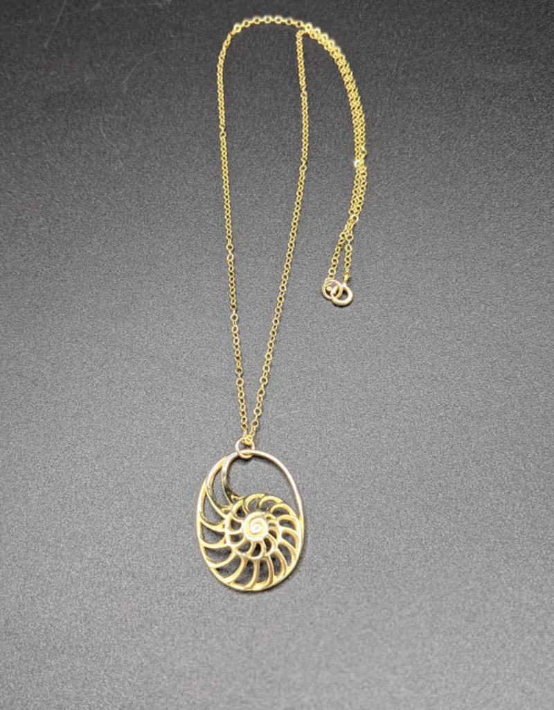 In BlissfulCo Brass Nautilus Necklace