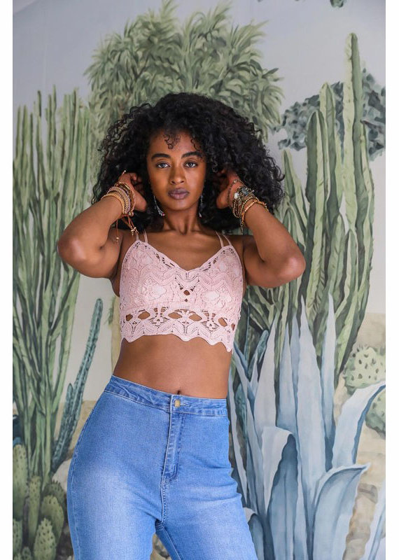 Leto Accessories Cotton Crochet Bralette