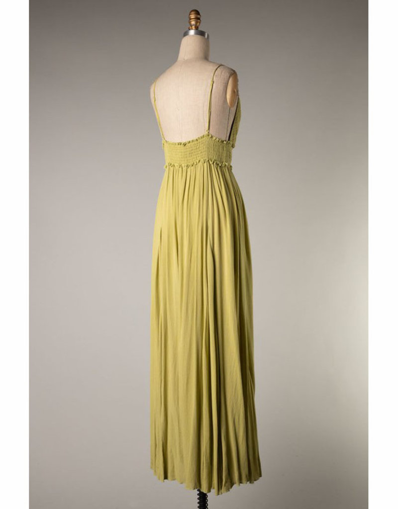 Fascination Lime Smocked Maxi Dress