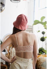 Leto Accessories Ditsy Floral Mesh Triangle Bralette