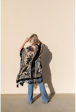 Velvet Mesh Kimono w/Tassels