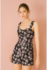 Storia Midnight Rose Satin Romper