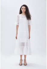 AMYLYNN Chiffon White Tiered Maxi Dress