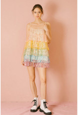 Storia Rainbow Sequin Swing Mini Dress
