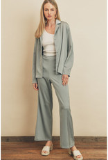 Dress Forum Dusty Teal Satin Shirt & Pants Set