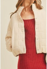 Lush Creamy Quilted Puffer