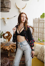 Leto Accessories Floral Cross Over Bralette