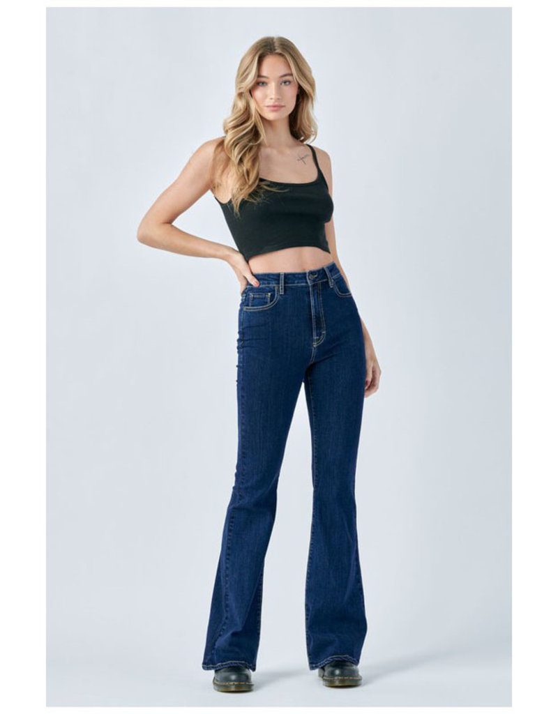 Hidden Jeans Inseam Dark Wash Flares