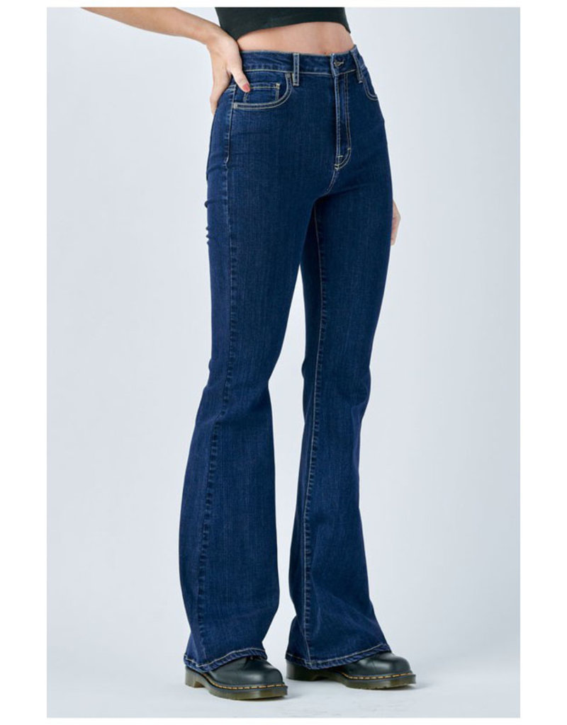 Hidden Jeans Inseam Dark Wash Flares