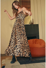 Miou Muse Leopard Pleated Midi Dress