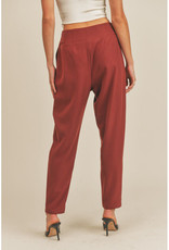 Lush Pleated Rich Garnet Trouser