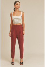 Lush Pleated Rich Garnet Trouser