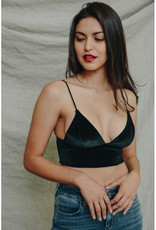 Leto Accessories Velvet Longline Bralette