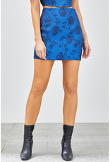 Do + Be Blue Jacquard Miniskirt
