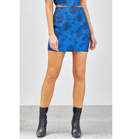 Do + Be Blue Jacquard Miniskirt