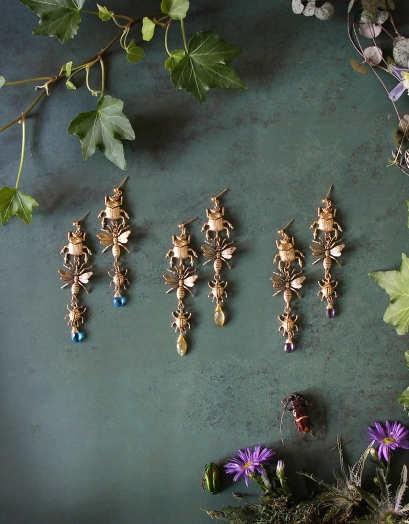 Trollbinde Pollinator Earrings Labradorite