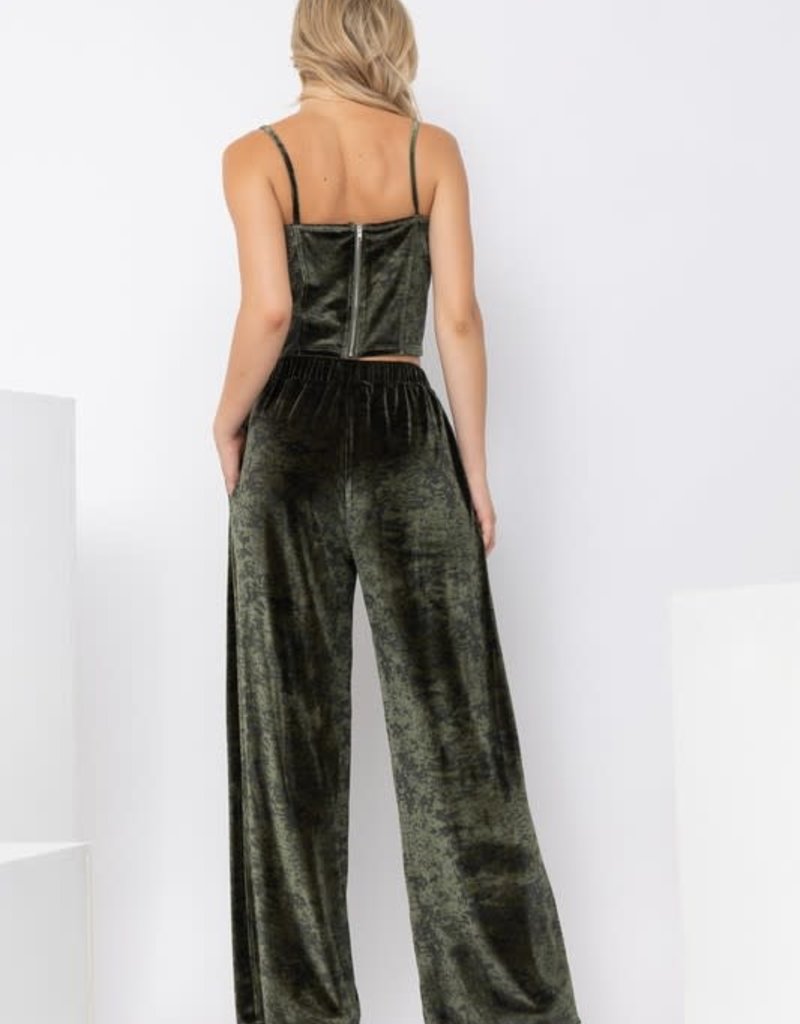 pretty garbage Dark Olive Velvet Corset Top