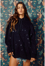 Bucketlist Black Sequin Embellished Hoodie