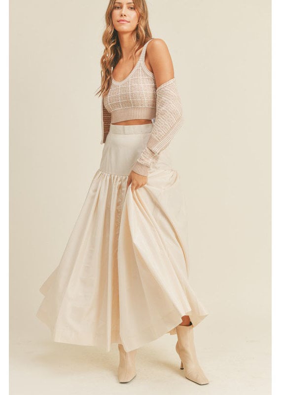 Mable Whimsical Cream Maxi Skirt