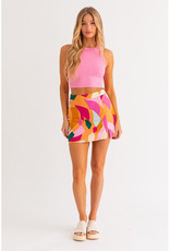 Le Lis Pop Print Mini Skirt