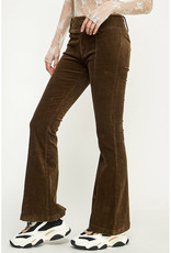 Miss Love Brown Low Rise Corduroy Flares