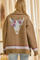 Andree Floral Bullhead Skull Sweater